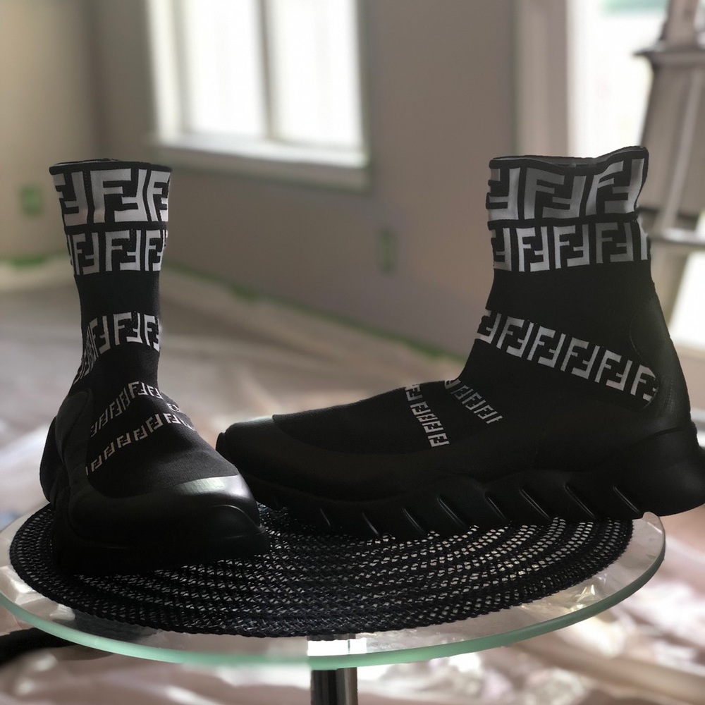 Fendi boots knit high top sneakers / boots
